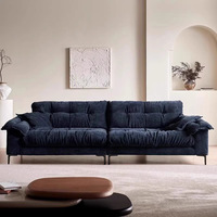 Canapé en tissu de lin droit en chenille de luxe, style nuage, moderne et minimaliste, pour petit appartement, salon