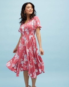 Suave y transpirable impreso rayón ropa de maternidad de la frente de agradable Casual Midi vestido de lactancia - Product Image 2