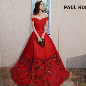 2020 <span class=keywords><strong>Amanda</strong></span> Novias فاخرة بكسرات حمراء مع حمالات كتف مكشوفة, - Product Image 2