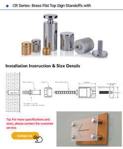 Wugeon פליז שטוח שלט העליון שטוח עם קיר לוקטור הר סימן זכוכית מחזיק סיכה standoffs סוגר עבור תצוגות עם סט בורג - Product Image 6