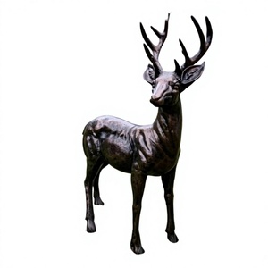 Estatua de Reno de Bronce Hecha a Mano con Bajo MOQ, Decoración Navideña, Suministros para Jardín y Granja, Escultura de Ciervo de Tamaño Real, Decoración Navideña - Product Image 1