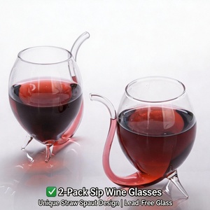 Verre <span class=keywords><strong>à</strong></span> cocktail et <span class=keywords><strong>à</strong></span> vin en verre soufflé <span class=keywords><strong>à</strong></span> la main transparent, motif écureuil vampire, 300 ml, avec paille longue incurvée, pour bar, pub et vaisselle de table - Vente en gros - Product Image 6