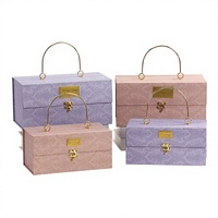 Boîte Cadeau de Mariage pour Demoiselles d'Honneur, Emballage Haut de Gamme pour Thé et Bonbons, Boîte Vide Rectangulaire Portable en Porcelaine, Accessoires pour Bracelets Métalliques