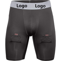 Shorts de compression de hockey pour hommes, modèle senior, avec coque intégrée, extensibles dans les 4 sens, avec coque et attaches pour chaussettes, vente en gros