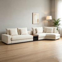 Ensemble de canapé-lit en cuir véritable de qualité supérieure, écologique, durable, design carré, rembourré en éponge, moderne, pour les espaces de vie et de chambre haut de gamme