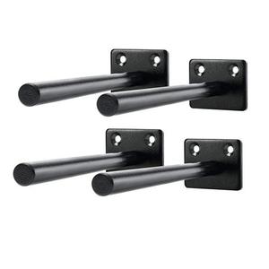 WEKIS Heavy Duty Good Quality 6 Inch Metal Pipe Shelf <b>Brackets</b> with <b>Black</b> Powder Coating and 75lbs Capacity - Product Image 2