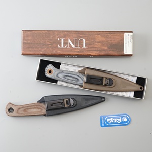 Cuchillo de Camping de Hoja Fija, Acero Inoxidable, Punta Caída, Mango de Micarta, Borde Dentado, Cuchillo de Supervivencia para Exteriores, Paquete de 2 - Product Image 2