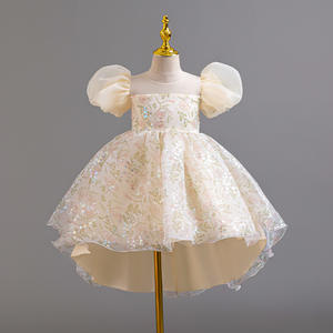 Abito Estivo in Tulle a Petali per Bambina, Vestito da Damigella per Prima Comunione e Feste - Product Image 3