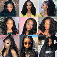 Mèches à tresser Spring Twist de 16 pouces, Tresses Sénégalaises Passion Soft Locs au crochet, 105g, pré-bouclées, fixation à l'eau chaude
