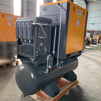 Compresseur d'air à vis à vitesse fixe 16 bar 1,2 m3/min 15 kW 20 ch 4 en 1 Compresseur d'air à vis électrique avec réservoir d'air