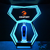 Présentoir de bouteilles LED personnalisé portable avec base lumineuse LED pour bière/vin/présentation