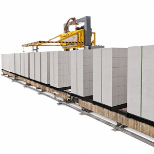 เครื่องรัดสายแนวนอนอัตโนมัติสำหรับพาเลทบล็อก AAC อุปกรณ์บรรจุภัณฑ์แบบมัดรวมออนไลน์สำหรับโรงงานอิฐมวลเบา - Product Image 3