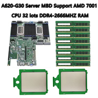 Carte mère de serveur reconditionnée A620-G30, 32 Go de RAM DDR4, processeurs EPYC 2666 MHz, socket LGA 1150, ports USB 2.0