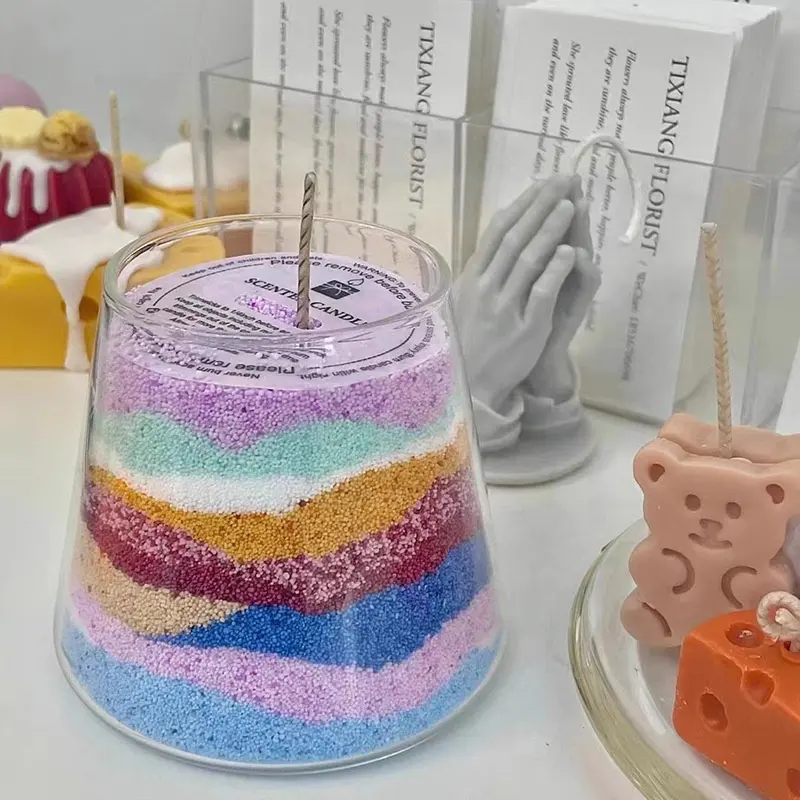 All'ingrosso fai da te per bambini di colore di arte decorazione di nozze granulato di cera di sabbia colorato di cera di sabbia riutilizzabile candela granuli per la muffa decorazione di candela