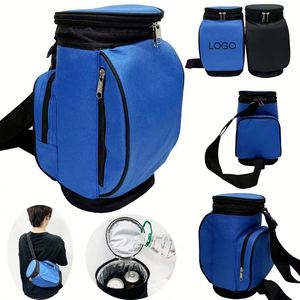 Insulated Beverage Holder Bag 6 Can Cooler Tote with Shoulder Strap Portable Thermal Lunch Container for Outdoor Picnic Beach - Product Image 3