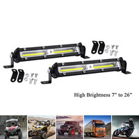 Barre lumineuse de travail COB ultra-mince de 7 pouces 18W pour voiture, SUV, camion, tout-terrain