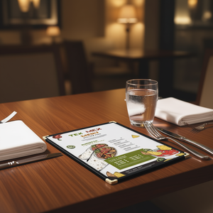 Protège-menu noir en plastique 8,5x11 po, 1 volume, 1 page pour hôtels et restaurants - Product Image 2