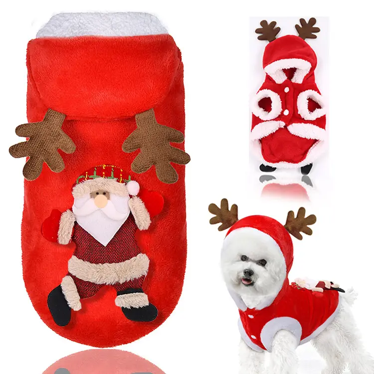 I3CKIZCE Jersey para Mascota Navidad con Alce/Leopardo Suéter de Mascota Pequeña Invierno Traje Invierno Perro Pequeño Navidad