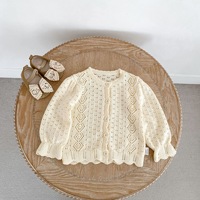Engepapa – Nouvelle collection printemps-automne : Cardigan en tricot ajouré pour bébés filles, veste en coton pour enfants, vêtements doux pour enfants