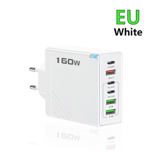 3C ชาร์จโทรศัพท์เร็ว160วัตต์ + 3U PD 25วัตต์ QC3.0อะแดปเตอร์ EU US UK USB C สำหรับ Apple Huawei Xiaomi OPPO VIVO Samsung - Product Image 1