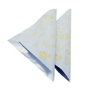 Food Grade Sand witch Custom Printed Wrapping Weiß Inter folded Deli Wachspapier Silber Aluminium folie Papier