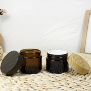 Luxury Round <b>Glass</b> Body Butter Container Gold Cap for Facial Cream Skincare - Product Image 2