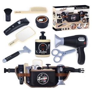 Jouet de coiffure pour garçon, fonctionnant sur piles, avec lumières et sons, équipement de salon de coiffure, ceinture de barbier, jeu d'imitation pour la maternelle - Product Image 1