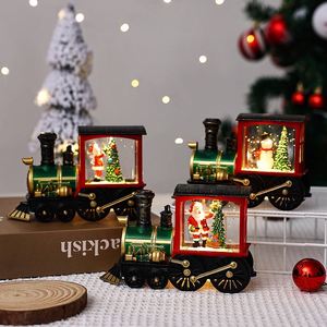 Lumières d'eau créatives en forme de train de Noël, décorations de Noël, cadeaux, lumières LED en plastique, boules de neige lumineuses de Noël - Product Image 2
