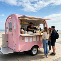 Remorque mobile professionnelle en acier inoxydable de qualité commerciale, conforme aux normes européennes, pour la vente de bonbons et la restauration en extérieur