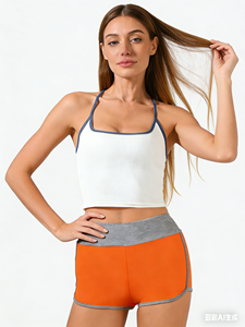 กางเกงขาสั้นเอวสูงสำหรับผู้หญิง แพ็ค 3 ตัว - กางเกงออกกำลังกายแบบยืดได้ ระบายอากาศดี แต่งขอบตัดกัน เหมาะสำหรับวิ่งและสวมใส่ลำลอง - Product Image 6