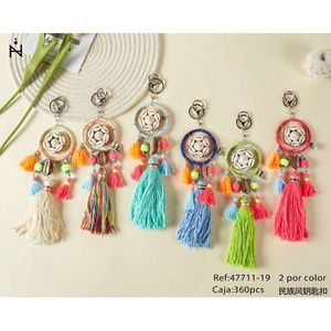 Portachiavi in Stile Etnico con Nappa e Design Acchiappasogni, Accessorio Decorativo Colorato - Product Image 2