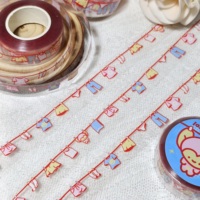 Ruban Washi PET Imperméable et Coloré Personnalisé pour la Conception de Vêtements, Matériel de Décoration DIY pour Carnet et Autocollant en Rouleau