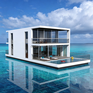 Villa flottante <span class=keywords><strong>de</strong></span> luxe <span class=keywords><strong>de</strong></span> 20 m, <span class=keywords><strong>maison</strong></span> moderne sur l'eau à deux étages avec terrasse accédable par la mer pour projet d'hébergement hôtelier en complexe - Product Image 4