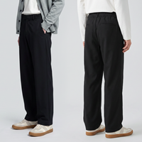 Pantalon décontracté pour homme, coupe ample et droite, taille semi-élastique, pantalon de loisirs et de travail
