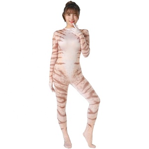 Tuta Intera Donna Leopardata con Maniche Lunghe, Nuovo Design Stampato alla Moda per Feste di Halloween, Costume Cosplay - Product Image 3