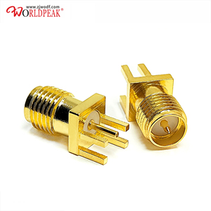 Đồng thau mạ Vàng RP <span class=keywords><strong>SMA</strong></span> nữ Jack kết nối để PCB cạnh gắn kết nữ receptacle <span class=keywords><strong>180</strong></span> độ mạ vàng - Product Image 4