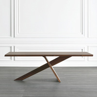 Nouvelle table à manger extensible en bois massif de noyer noir d'Amérique du Nord, style moderne minimaliste italien, design WMJ