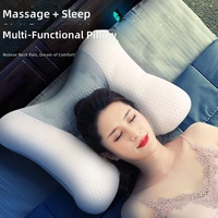 Oreiller de massage cervical pour usage domestique, télécommande portable, traction par airbag, chauffage électrique, massage par pétrissage, soutien du cou