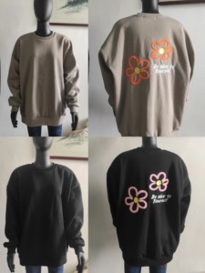 เสื้อสเวตเชิ้ตคอกลมตัวยาวทรงโอเวอร์ไซส์ ปักลายเชนีล 3 มิติ ผ้าฟลีซนุ่มฟู รับทำโลโก้ตามสั่ง OEM สำหรับฤดูหนาว - Product Image 6