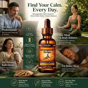 Ashwagandha Calm en Gotas Líquidas, 5% de Withanólidos Estandarizados, 1500mg, Suplemento Herbal Dietético, Disponible en EE. UU. - Product Image 3