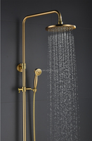 Robinet de baignoire thermostatique à double poignée pour salle de bain, ensemble de robinets de douche en laiton doré