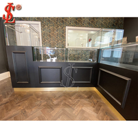 Vitrine de présentation circulaire de luxe pour bijoux, en acier inoxydable doré, avec 4 tiroirs