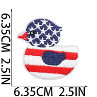 Patchs brodés personnalisés avec logo, mignons, festifs, en forme de petit canard, adhésifs thermocollants, écologiques, pour sacs