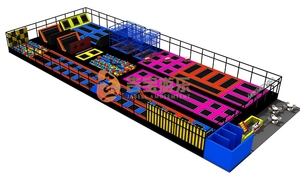 <span class=keywords><strong>Trampoline</strong></span> d'intérieur et commercial pour enfants, personnalisé, grand parc de combinaison, style guerrier road, livraison gratuite - Product Image 3