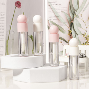 ลิปกลอสขนาด5มล. พร้อมก้านติดผนังหนาขวดลิปกลอสสีชมพูและขาวเคลือบด้าน - Product Image 3