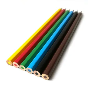 Logo personnalisé hexagone 7 "Art peinture bois 6 crayons de couleur avec boîte