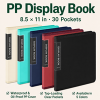 Porte-documents personnalisé A4 8,5x11 en PP, reliure en tissu, 30 pochettes transparentes, fenêtre pour étiquette sur le dos, pour documents d'entreprise, OEM