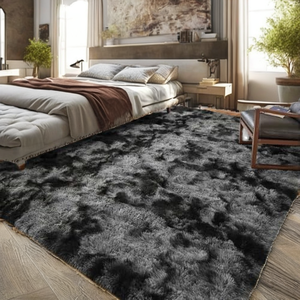 Alfombras Grandes de Pelo Largo de 6x9 pies, Teñidas, Ultra Suaves y Esponjosas, de Polipropileno de Pelo Alto, para Sala de Estar, Dormitorio, Habitación Infantil, Decoración de Interiores, Color Oscuro - Product Image 2