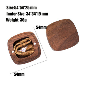 Wood <b>Ring</b> <b>Box</b> Oval Solid Walnut Wood Jewelry <b>Box</b> With Moss Lining For Engagement <b>Ring</b> Storage - Product Image 3