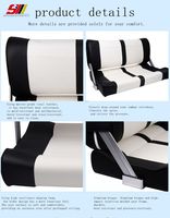 Siège de bateau double pliable à durabilité supérieure, cadre en aluminium, cuir PVC, imperméable, résistant aux UV, pour yacht, bateau rapide